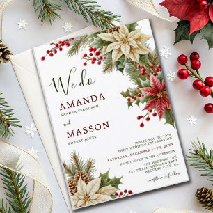 Convites Casamento Botânico Rustic Floral Watercolor Snow