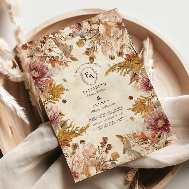 Convites Casamento Botânico Rustic Pastel (Criador carregado)