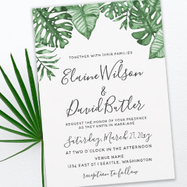Convites Casamento Botânico Rustic Tropical Greenery