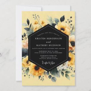 Convites Casamento Botânico Saffron Noir