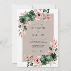 Convites Casamento Botânico Sedutor Verde Esmeralda