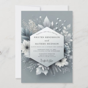 Convites Casamento Botânico Silver Frost