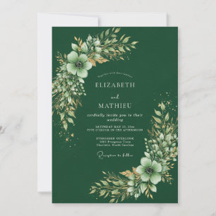 Convites Casamento Botânico Silvestre Verde Floresta