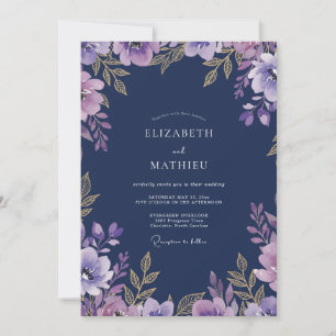 Convites Casamento Botânico Suave Lavanda