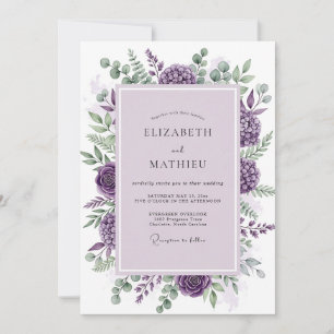 Convites Casamento Botânico Sublime Roxo