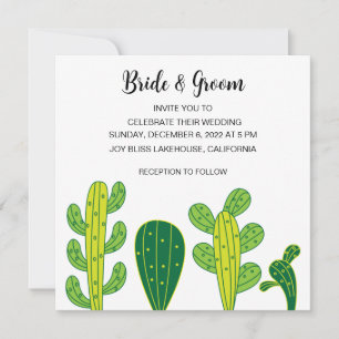 Convites Casamento Botânico Suculente de Cactus