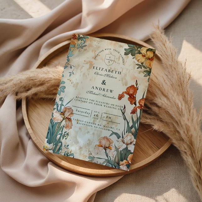 Convites Casamento Botânico Tropical Vintage (Criador carregado)
