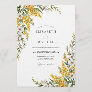 Convites Casamento Botânico Verde-Amarelo