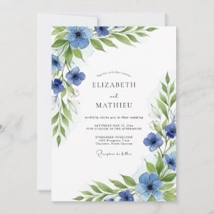 Convites Casamento Botânico Verde Azulado