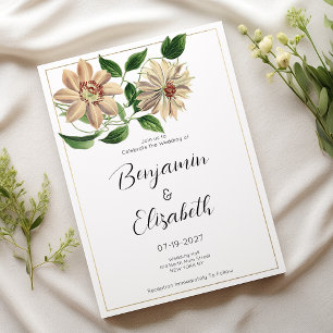 Convites Casamento botânico verde-branco