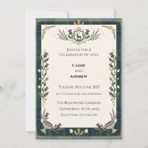 Convites Casamento Botânico Verde Escuro