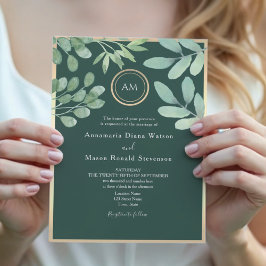 Convites Casamento Botânico Verde Esmeralda