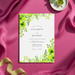 Convites Casamento Botânico Verde Lima Vibrante
