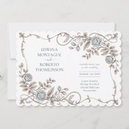 Convites Casamento Botânico Vitoriano Elegante