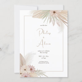 Convites Casamento Botânico White Boho