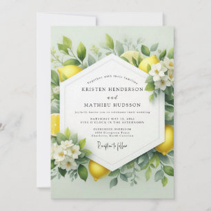 Convites Casamento Botânico Zesty Citron