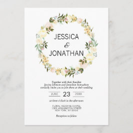 Convites Casamento Branco Beige Cor Floral Fresca Rosa