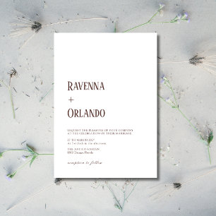 Convites Casamento Branco Chocolate Minimalista Simples Mod