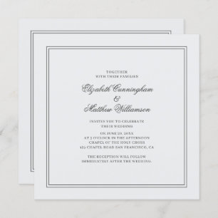 Convites Casamento Branco Clássico Elegante