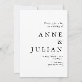 Convites Casamento Branco com uma foto & Código QR