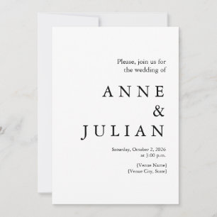 Convites Casamento Branco com uma foto & Código QR