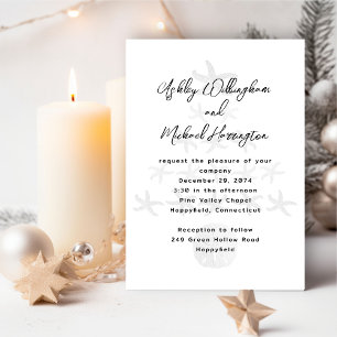 Convites Casamento Branco da Árvore de Natal à beira-mar