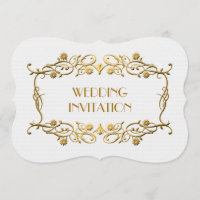 Casamento branco da folha Dourado do marfim