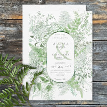 Casamento Branco da Folhagem Verde Rustic Fern