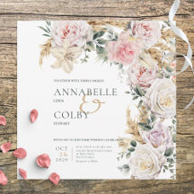 Casamento Branco da Praça Boho Pampas e Rosas Rosa