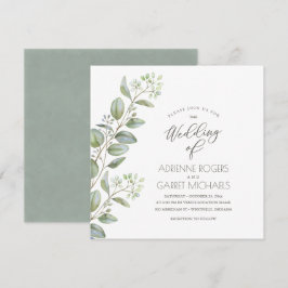 Convites Casamento Branco da Praça Eucalyptus Cuttings