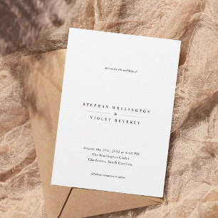 Convites Casamento Branco de Eterno Contemporâneo Minimalis