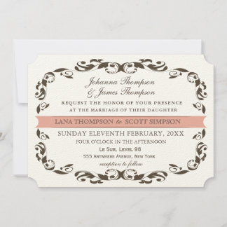 Convites Casamento Branco de Flourish Flourish, vitoriano e