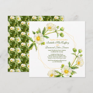 Convites Casamento branco de rosa branco