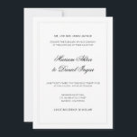 Convites Casamento Branco de Script de Caligrafia Moderna E<br><div class="desc">Cartão de anúncio de convite para casamento elegante e minimalista, num design moderno simples, com o nome de noiva de um noivo numa tipografia de na moda caligrafia emparelhada com a redação tradicional de um chic, um toque sofisticado em preto e branco clássico. Planejar um casamento ou procurar ideias? Esta...</div>