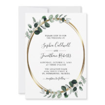 Casamento branco Dourado Eucalyptus com código QR