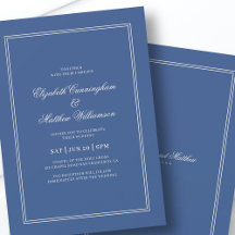Casamento Branco e Azul Clássico Simples Elegante