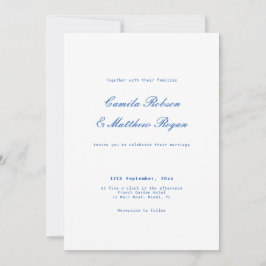 Convites Casamento Branco e Azul Marinho