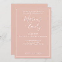 Casamento Branco e Blush Minimalista Moderno