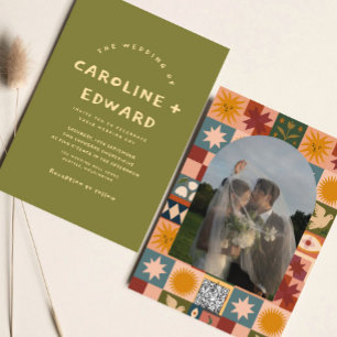 Convites Casamento branco e colorido