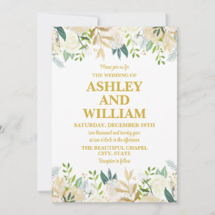 Convites Casamento branco e Dourado Boho Bohemian Chic Gree