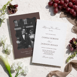 Convites Casamento Branco e Marrom
