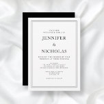 Convites Casamento Branco E Negro Clássico Elegante<br><div class="desc">Convite De Casamento Branco E Negro Clássico Elegante.</div>