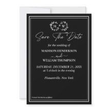 Casamento Branco e Negro Clássico Salvar a Data