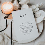 Convites Casamento Branco E Preto Do Monograma Moderno<br><div class="desc">Este é um convite de casamento moderno com layout minimalista e fonte única. Todas as cores são editáveis. // Para designs correspondentes, procure "HARLOW" na certeira loja Nicole Zazzle. * Se você gosta deste design, mas não o vê disponível para algo que você está procurando, por favor, entre em contato...</div>
