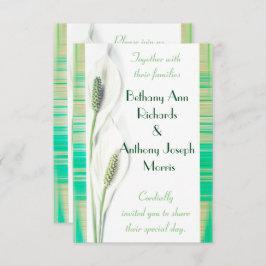 Convites Casamento branco e verde do lírio de Calla