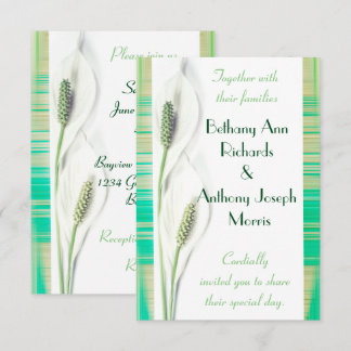 Convites Casamento branco e verde do lírio de Calla