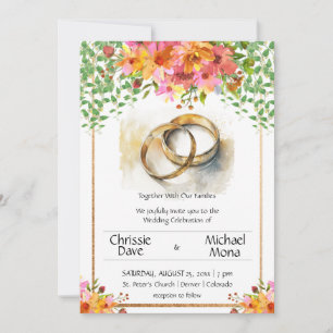 Convites Casamento Branco Elegante De Anéis De Casamento