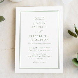 Convites Casamento Branco Elegante e Verde