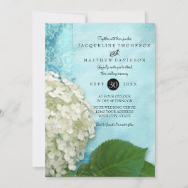 Convites Casamento Branco Elegante Hydrangea Floral Blue Wh