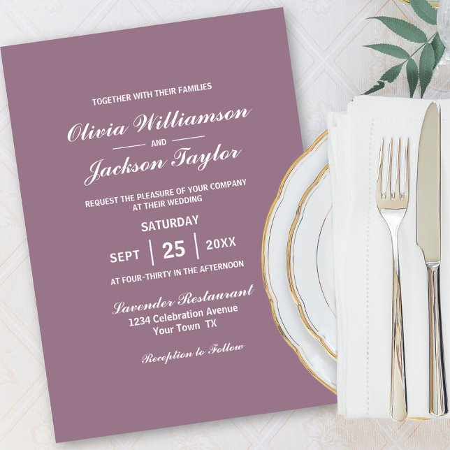 Convites Casamento branco Elegante, simples, com Rosa (Criador carregado)